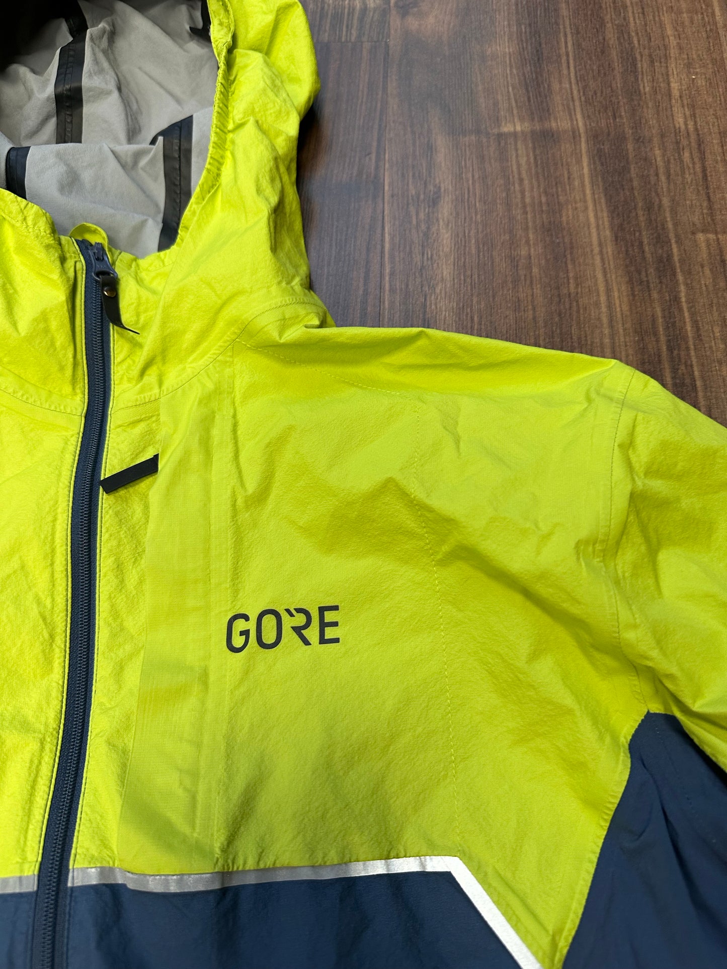 Regen Jacke Gore (XL Herren) Hybrid Goretex gelb dunkelblau