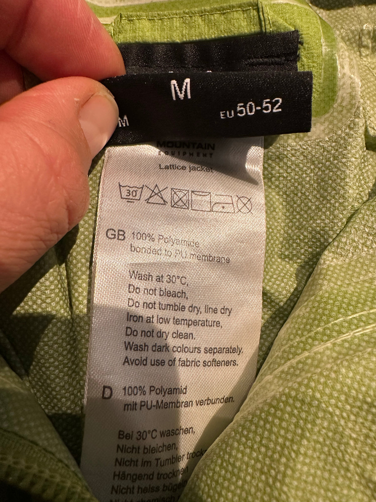 Leichte Regen Jacke Mountain Equipment (M-L Herren) grün
