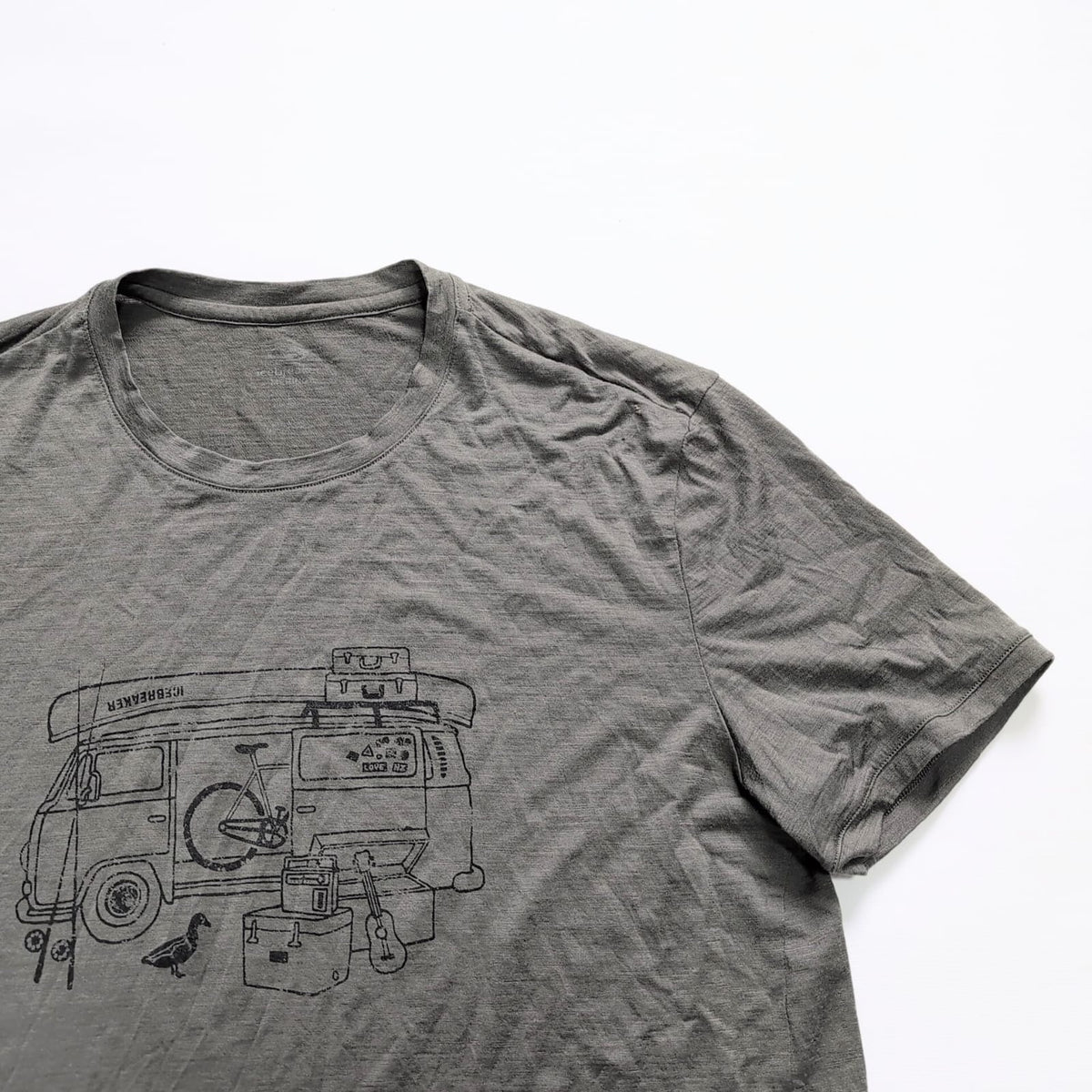 T-Shirt von Icebreaker Merino (L Herren) grau mit Print