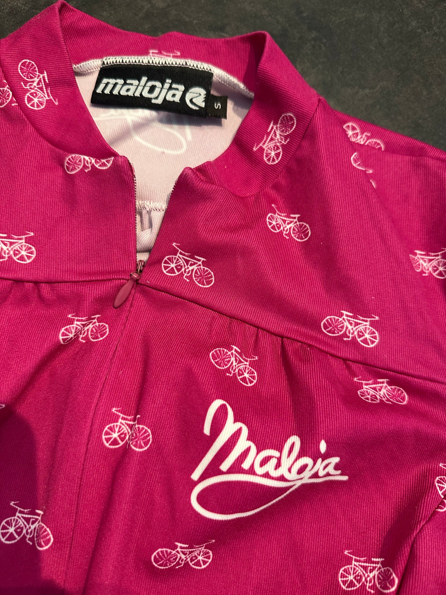Radtrikot von Maloja (Damen S) pink mit Print