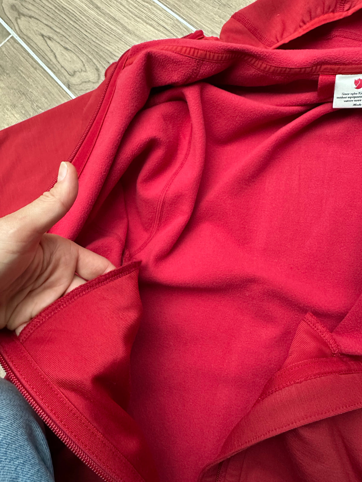 Jacke Fjällräven (S Damen) Keb Fleece Wolle rot