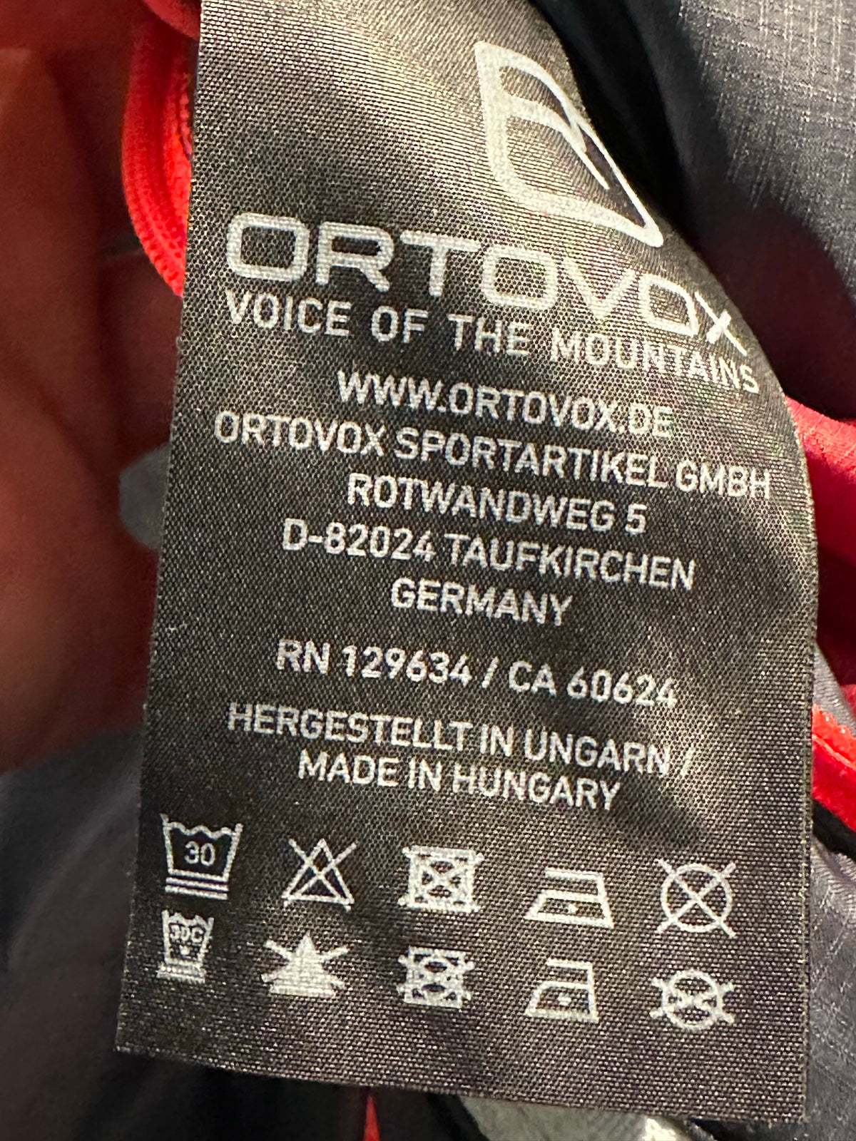 Kapuzen Jacke Ortovox (M Damen) Swisswool rot grau