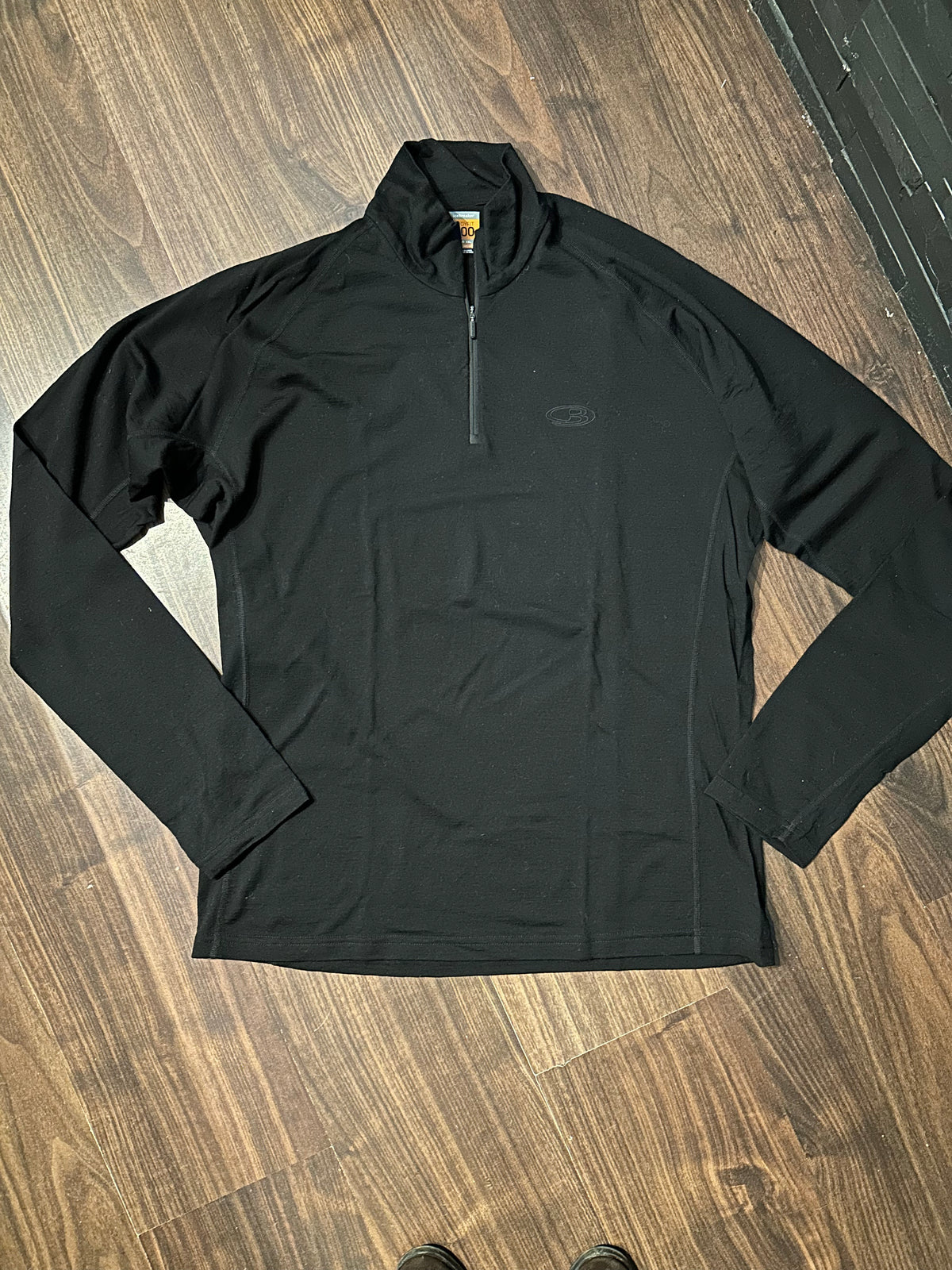 Merino 200 Longsleeve Icebreaker (XXL Herren) Neck Zip schwarz