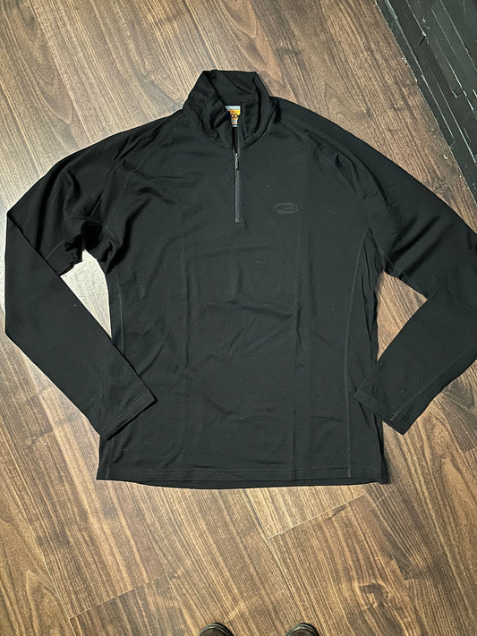 Merino 200 Longsleeve Icebreaker (XXL Herren) Neck Zip schwarz