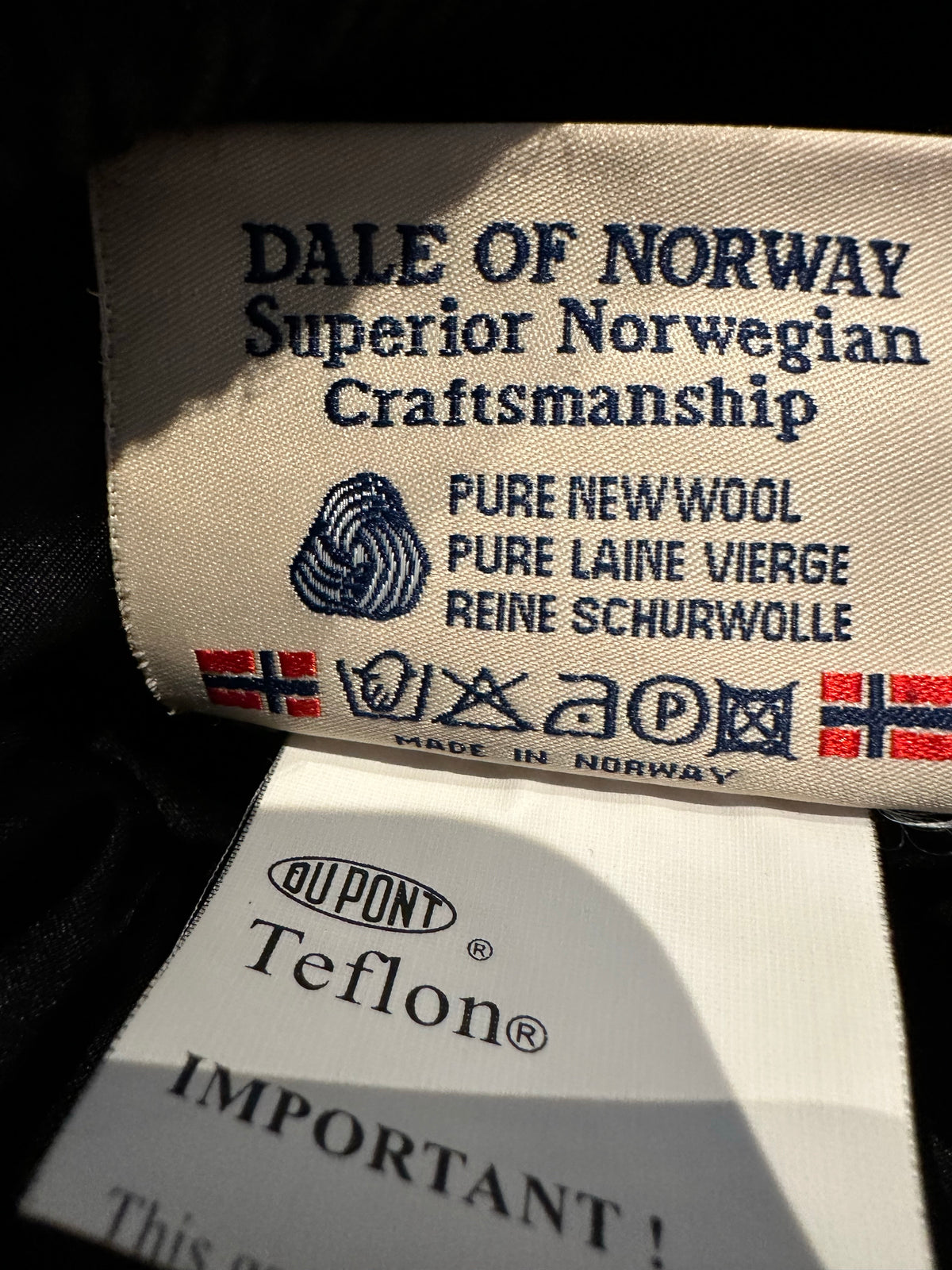 100% Wolle Dale of Norway Pullover (M Herren/L Damen) schwarz beige