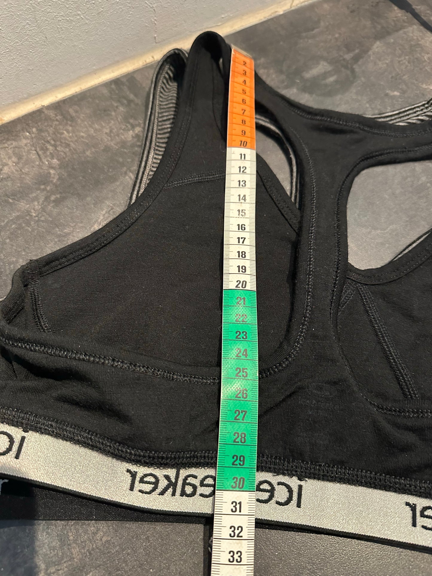 Sport BH Top von Icebreaker pure Merino (M) grau/schwarz