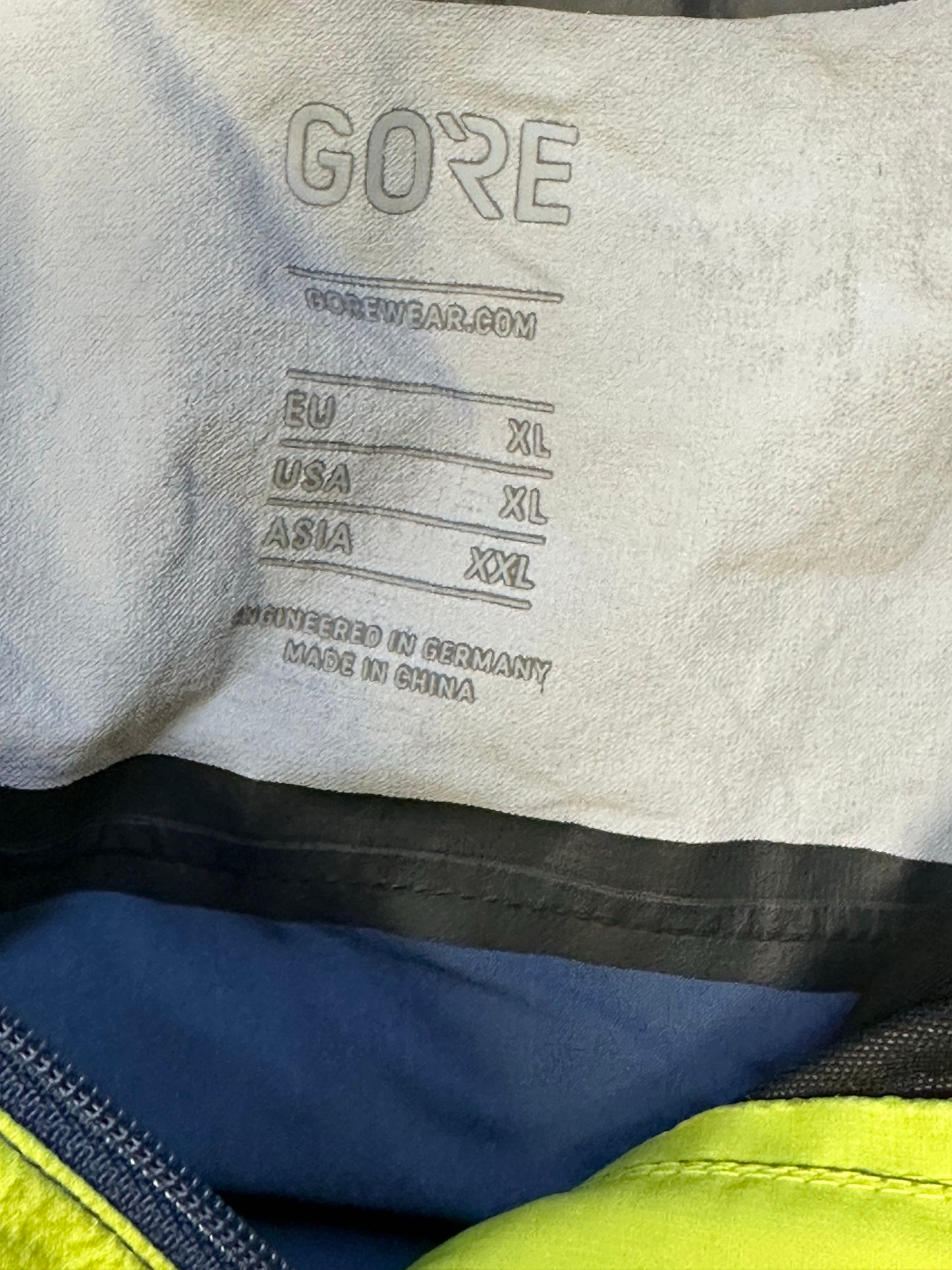 Regen Jacke Gore (XL Herren) Hybrid Goretex gelb dunkelblau