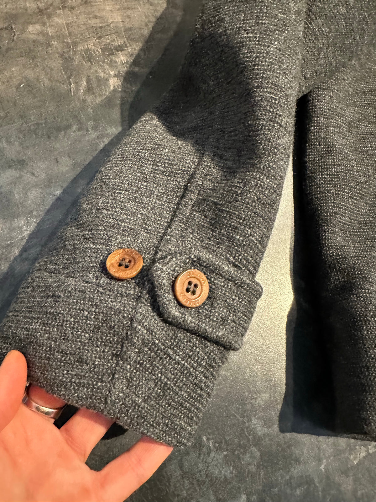 Wolljacke von Salewa (XL Herren) Parka gefüttert dunkelgrau