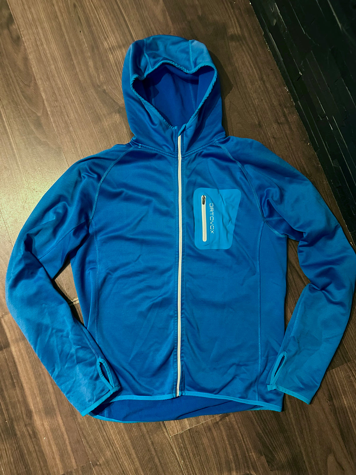 Ortovox Fleece Jacke (L Herren) Kapuze Merino inside blau