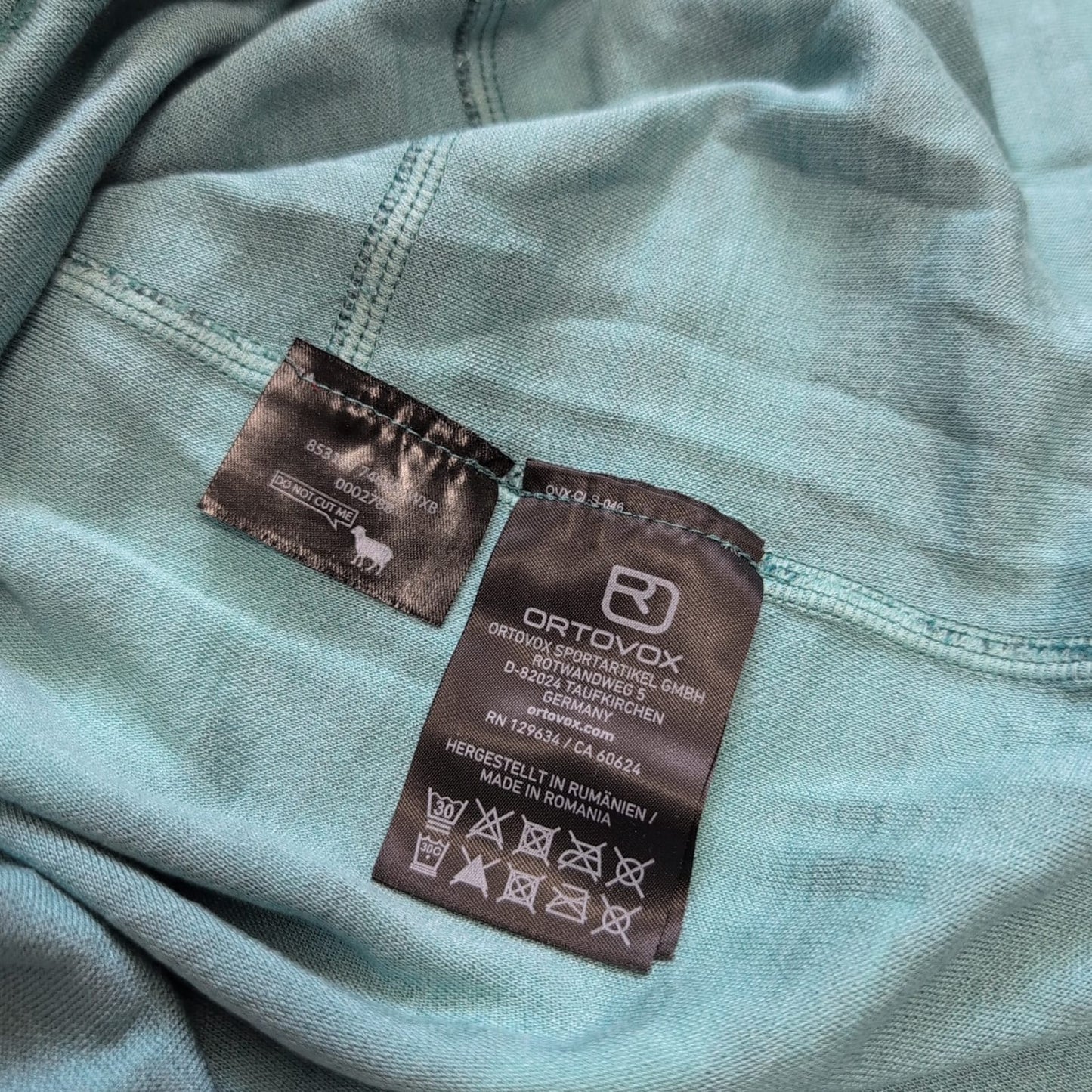 Merino Longsleeve Ortovox (S Damen) Thermo türkis schwarz