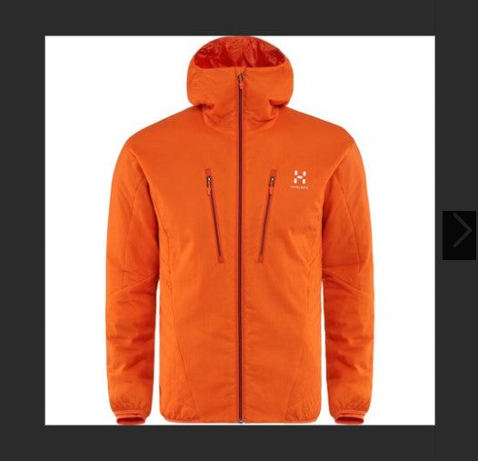 Stepp Jacke von Haglöfs Polartec mit Kapuze (L Herren) orange