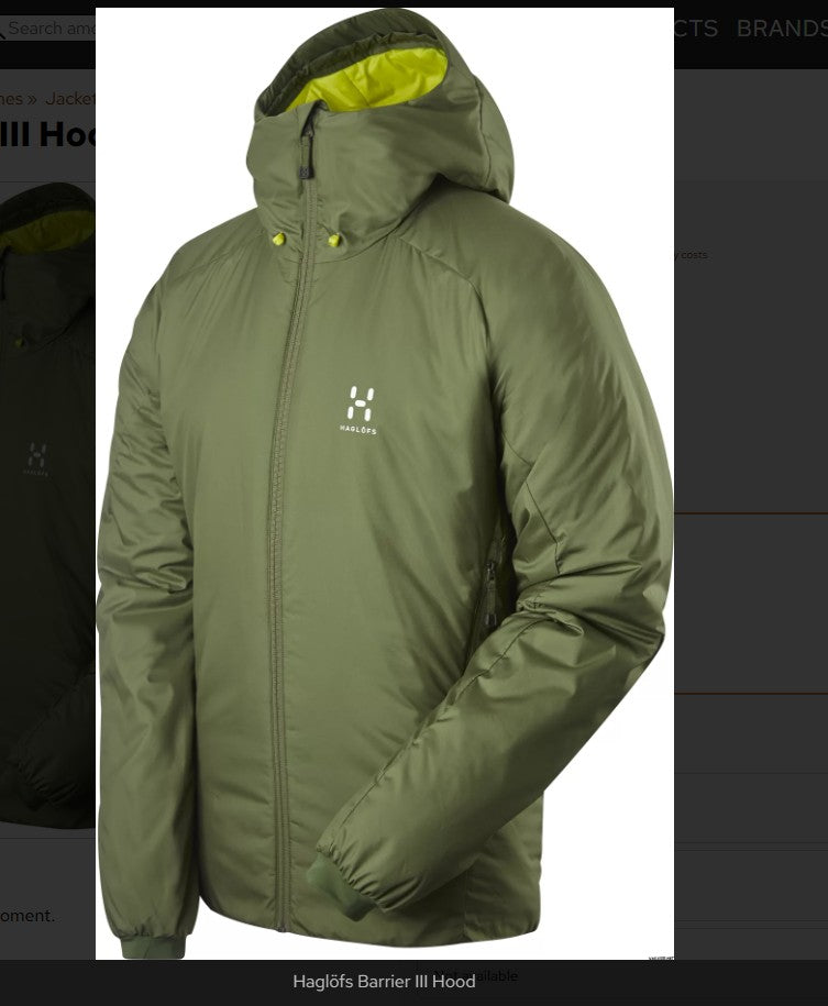 Warme Isolations Jacke von Haglöfs (M Herren) Barrier Pertex grün