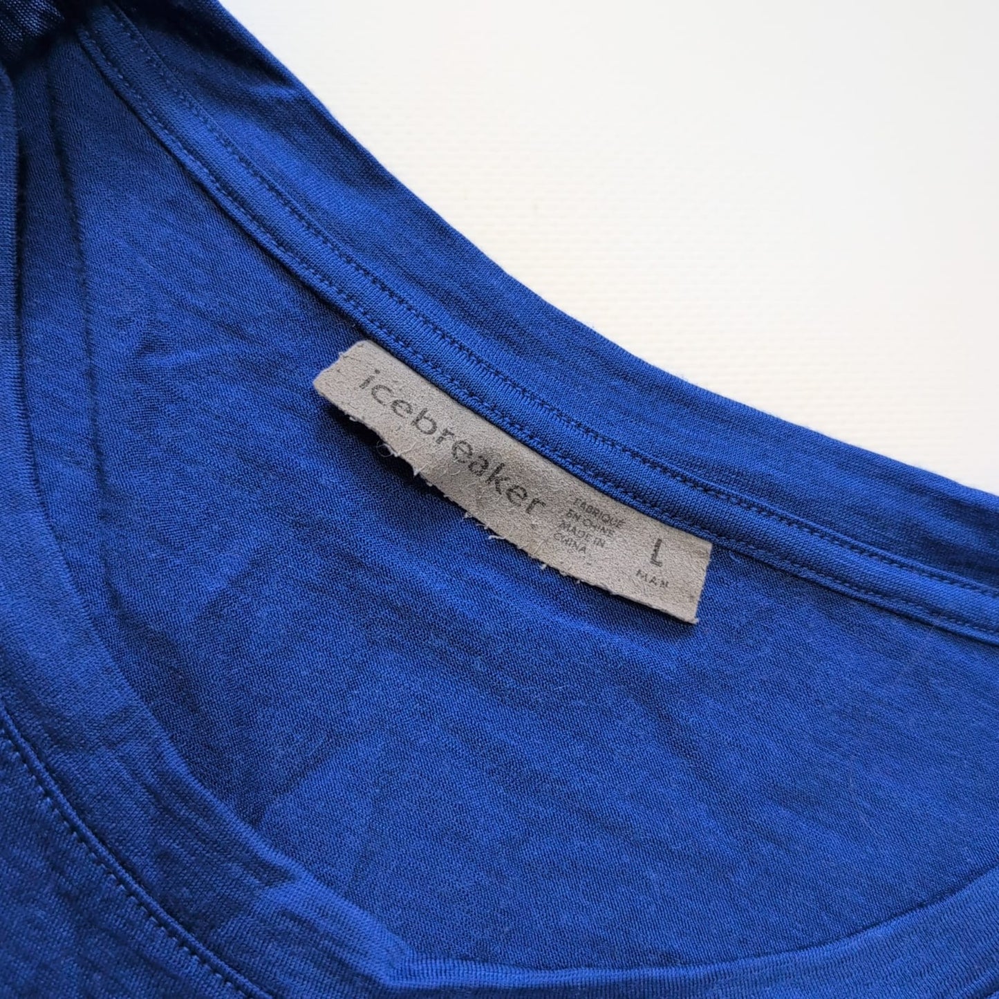 100% Merino Longsleeve Icebreaker (L Herren) blau Print