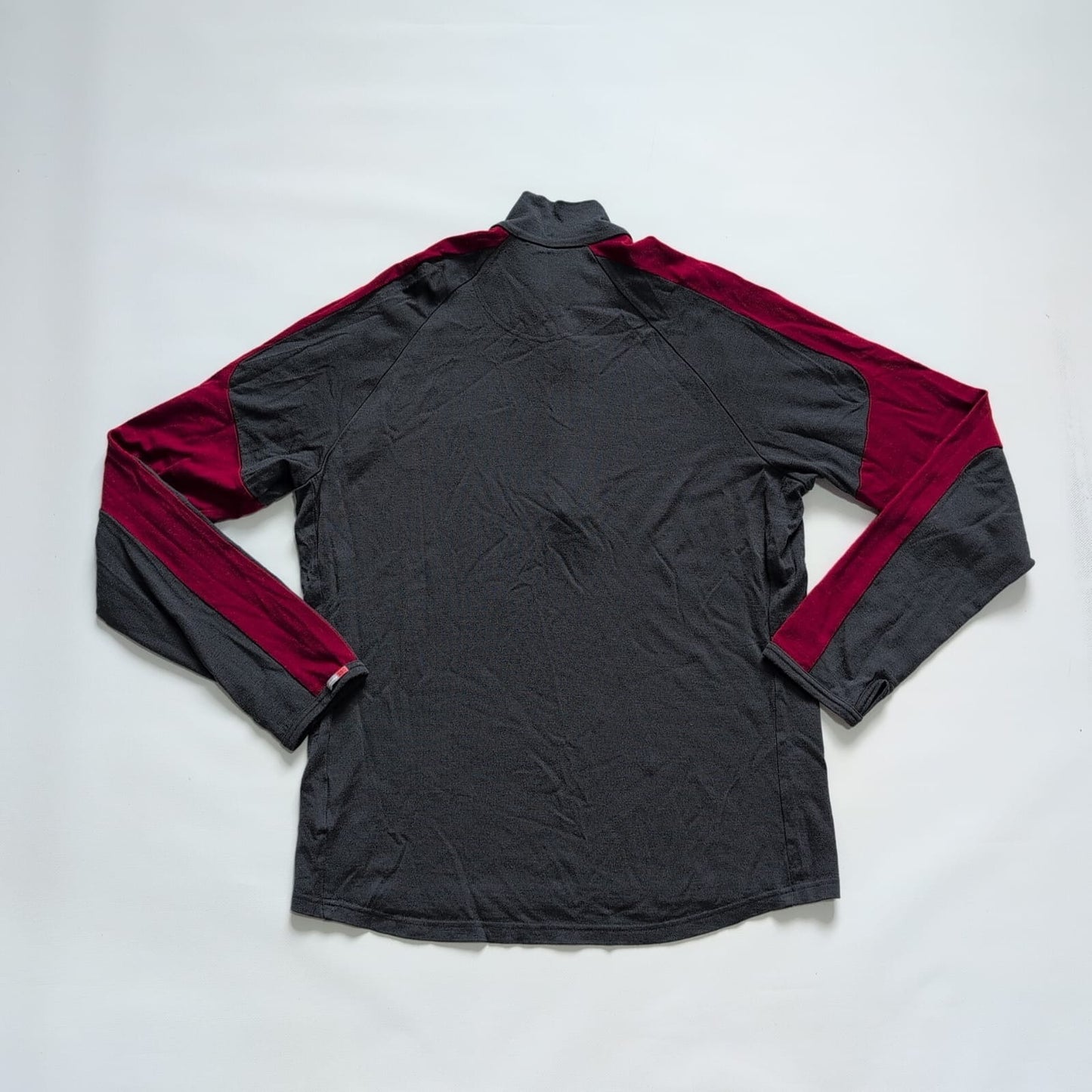 Merino 200 Longsleeve Icebreaker (Herren XL) Neck Zip grau rot