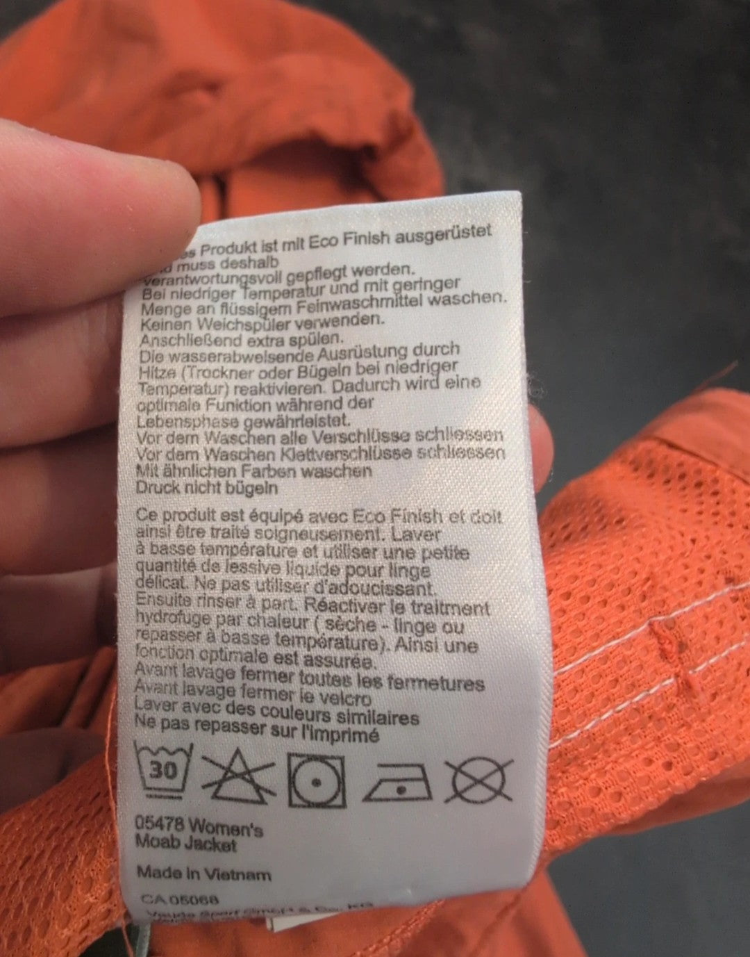 Leichte Jacke von Vaude (XS Damen) Kapuze orange