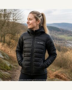 Daunen Jacke mit Kapuze Schwarz | VAUDE | L | Jacken-Damen