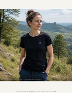 Merino T-Shirt von Ortovox (XL Damen) schwarz mit Print